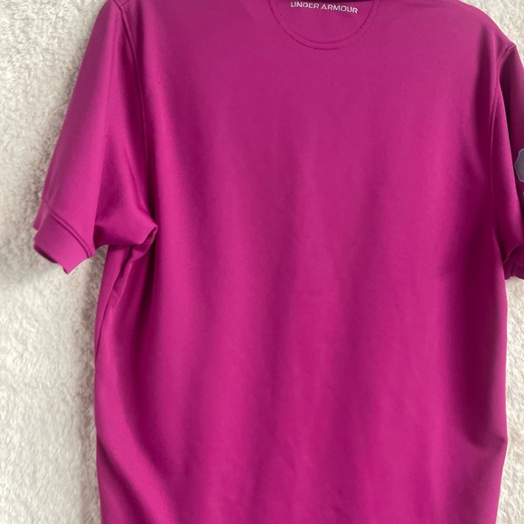 Under Armour pink button polo. Cool wear material. Size  medium. - Picture 8 of 8
